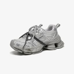 BEAUTODAY Chunky Sneakers Women Synthetic Leather Mesh Round Toe Lace-up Sports Trainers Ladies Patchwork Shoes Handmade 29A51