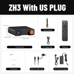 Fosi Audio ZH3 HIFI Headphone Amplifier AKM4493SEQ Desktop DAC Fully Balanced Preamp with Remote 12V Trigger Input