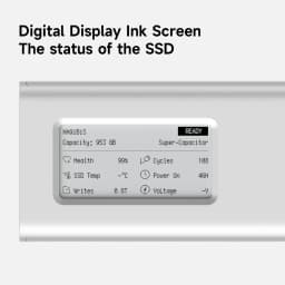 Hagibis M.2 NVMe SSD Enclosure with E-Ink Display 10Gbps Ink Screen Aluminum External SSD Case for 2230/2242/2260/2280 SSDs