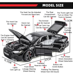 1:18 Scale RS7 Rolls-royce Phantom Car Toy Models Alloy Diecast Shock Absorption Doors Opened Sound Light for Adults Kids Gifts