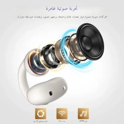Ortizan OHAYO-A7 Clip On Earbuds, Lightweight Comfort Open Ear Headphones, Wireless Sports Headphones with ENC AI 4 Mics Calls