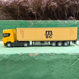 1/50 Simulation Large Truck Toy Car Model Alloy Diecast Transport Container Vehicle Car For Boy Gifts with Sound Light Pull Back
