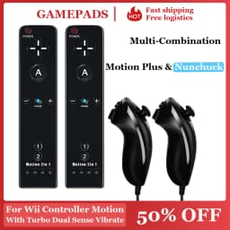 For Nintendo Wii/Wii U Joystick 2 in 1 Controller Set Wireless Remote Gamepad Motion Plus with Silicone Case Video Game