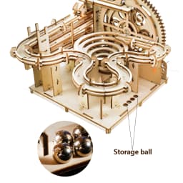 3D Wooden Puzzle DIY Mechanical Manual Model Building Kits Assemble Toys Marble Run Set with 4 Ball for Adult Kids Gifts