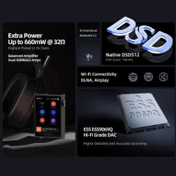 SHANLING M1 PLUS Hi-res HIFI Portable Music MP3 Player ES9069Q DAC Dual SGM8262 DSD512 Bluetooth 5.2 LDAC WiFi DLNA Airplay