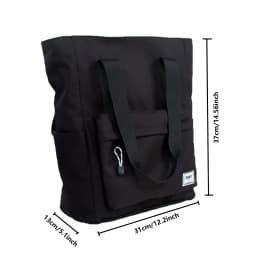 Large Capacity Canvas Tote Bag, Casual Shoulder Handbag, Multi-Pocket School Book Bag, Waterproof Commuter Bag for Men Women