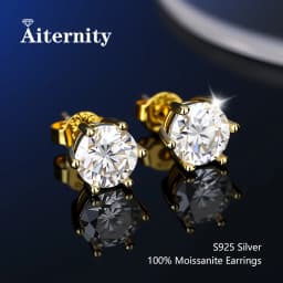 100% Real Sterling Silver S925 Moissanite Earrings Stud With 2 Certificate D VVS1 Pass Diamond Testing Pen For Women Men Jewelry