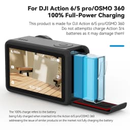 TELESIN 18W PD Fast Charger For DJI OSMO Action 6 5pro OSMO 360 TF Card 3 Slots Battery Pocket Charging Storage Box