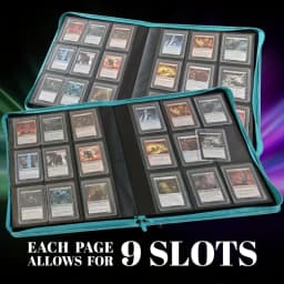 Holds 360 Toploaders, 9 Pockets, Top Loader Binder for Cards Storage, Card Holder for Sports Cards or Trading Cards in 3 X 4''