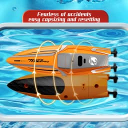 Children'S Mini Portable Electric Rc Boat 2.4Ghz High Speed Ship Water Outdoor Toy With Lighting Kids Adults Gifts Toys for Boys
