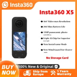 2025 New Insta360 X5 8K 30Fps Action Camera Swappable Lenses Triple Ai Chips Superior Low-Light Performance 185 Min Battery Life Insta 360 X5