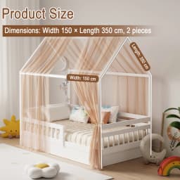 Bunk Bed Canopy 1/2-Piece Muslin Bunk Bed Canopy, Fabric Canopy for Bunk Beds Suitable for Bed Canopy, Bedroom Decoration