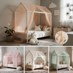 Bunk Bed Canopy 1/2-Piece Muslin Bunk Bed Canopy, Fabric Canopy for Bunk Beds Suitable for Bed Canopy, Bedroom Decoration