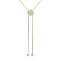 Smyoue Full Moissanite Necklaces Sparkling Flowers Long Chain Wedding Girls Gift Lab Diamond Pendant 925 Sterling Silver Jewelry