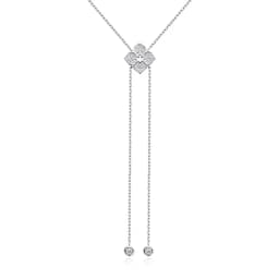 Smyoue Full Moissanite Necklaces Sparkling Flowers Long Chain Wedding Girls Gift Lab Diamond Pendant 925 Sterling Silver Jewelry