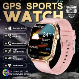 New GPS Military Smart Watch Bulit-in GPS Compass Altimeter Barometric 10ATM IP69K Waterproof AMOLED BT Call Smartwatch