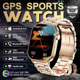 New GPS Military Smart Watch Bulit-in GPS Compass Altimeter Barometric 10ATM IP69K Waterproof AMOLED BT Call Smartwatch