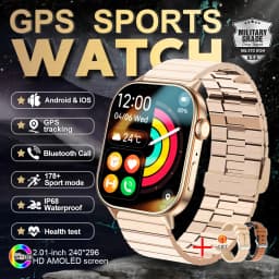 New GPS Military Smart Watch Bulit-in GPS Compass Altimeter Barometric 10ATM IP69K Waterproof AMOLED BT Call Smartwatch