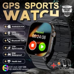 New GPS Military Smart Watch Bulit-in GPS Compass Altimeter Barometric 10ATM IP69K Waterproof AMOLED BT Call Smartwatch