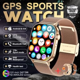 New GPS Military Smart Watch Bulit-in GPS Compass Altimeter Barometric 10ATM IP69K Waterproof AMOLED BT Call Smartwatch
