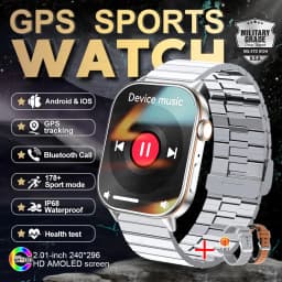 New GPS Military Smart Watch Bulit-in GPS Compass Altimeter Barometric 10ATM IP69K Waterproof AMOLED BT Call Smartwatch