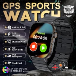 New GPS Military Smart Watch Bulit-in GPS Compass Altimeter Barometric 10ATM IP69K Waterproof AMOLED BT Call Smartwatch