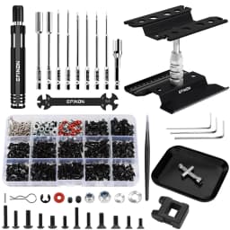 EPINON RC Car Repair Work Stand Repair Tool Set for 1/8 1/10 1/12 1/16 1/18 RC Car Crawler Truck Buggy