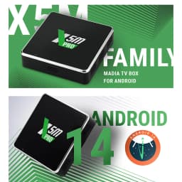 UGOOS X5M PRO TV BOX Android 14 Amlogic S905X5M LPDDR4 4GB 32GB Support AI-SR CEC AV1 WiFi6 BT5.4 1000M with BT Voice Remote
