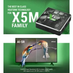 UGOOS X5M PRO TV BOX Android 14 Amlogic S905X5M LPDDR4 4GB 32GB Support AI-SR CEC AV1 WiFi6 BT5.4 1000M with BT Voice Remote
