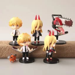 Hot 6Pcs-Set Chainsaw Man Anime Figure PVC Denji Pochita Collection Action Figures Model Set Toys Anime Dolls Kids Gift