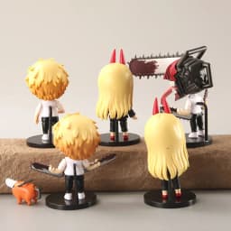Hot 6Pcs-Set Chainsaw Man Anime Figure PVC Denji Pochita Collection Action Figures Model Set Toys Anime Dolls Kids Gift