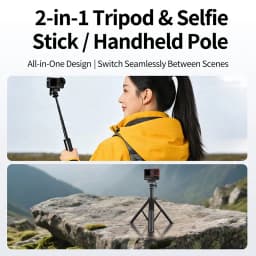 RONKOEN TZ-24 Mini 60cm Quick-Release Portable Adjustable Selfie Stick Tripod for GoPro Insta360 DJI Osmo Action Camera