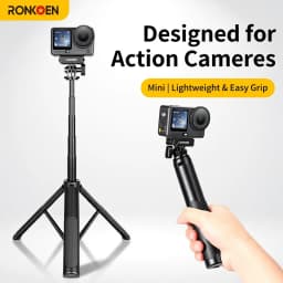 RONKOEN TZ-24 Mini 60cm Quick-Release Portable Adjustable Selfie Stick Tripod for GoPro Insta360 DJI Osmo Action Camera