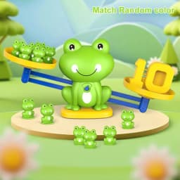 Montessori Frog Balance Math Toy, Number Counting Game with Addition & Subtraction, Early Learning Birthday Gift for Kids