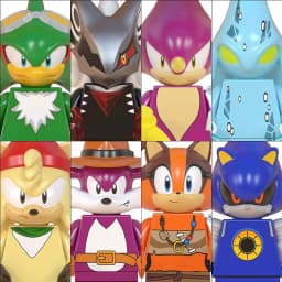 8Pcs/set Anime Games Hedgehog Sonic Building blocks Mini Action Figures Puzzle Model Doll Ornament Assembling Toy Birthday Gifts