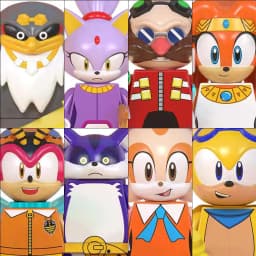 8Pcs/set Anime Games Hedgehog Sonic Building blocks Mini Action Figures Puzzle Model Doll Ornament Assembling Toy Birthday Gifts