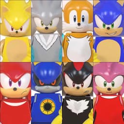 8Pcs/set Anime Games Hedgehog Sonic Building blocks Mini Action Figures Puzzle Model Doll Ornament Assembling Toy Birthday Gifts