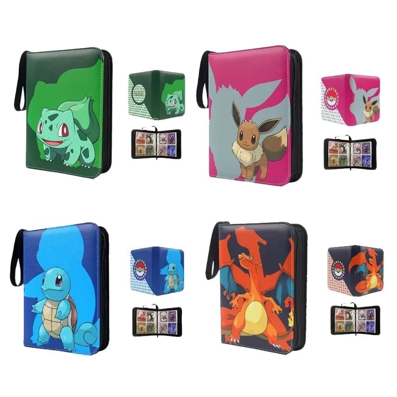 Pokemon Card Anime Figure Card Storage Bag Photo Album Collect Album Loose Leaf Pu Zipper Game King Fans Pikachu Card Pack Toys