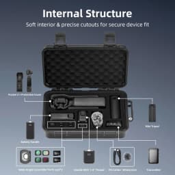 ForDJI Pocket 4 Waterproof Hard Case for DJI Osmo Pocket 3 Camera Accessories Travel Box Portable Carrying Case Black Suitcase