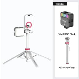 Ulanzi MT-44M Selfie Stick Ground Tripod 1/4''&Magnetic Selfie Stick for Smartphone Camera One-Touch Auto Deploy for Travel