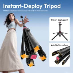 Ulanzi MT-44M Selfie Stick Ground Tripod 1/4''&Magnetic Selfie Stick for Smartphone Camera One-Touch Auto Deploy for Travel