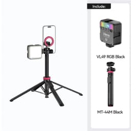Ulanzi MT-44M Selfie Stick Ground Tripod 1/4''&Magnetic Selfie Stick for Smartphone Camera One-Touch Auto Deploy for Travel