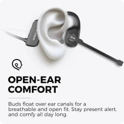 Bluetooth Headset Open Ear, Bluetooth Headphones with Microphone,Bluetooth 5.3 Wireless Headset with Boom Mic for Work Call