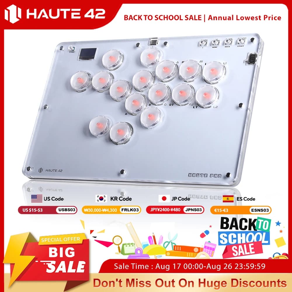 Haute42 Joystick Hitbox Keyboard Arcade Stick Controller For PS4/PS5/Switch Arcade Hitbox Leverless Controller Fight Sticks PC