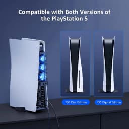 For PS5 Both Disc and Digital Cooling Fan with LED Light for PS5 Both Disc and Digital Editions Gaming Accessorie Cooling System