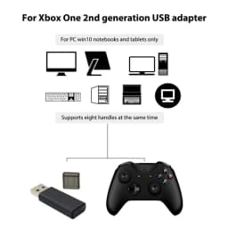 For Xbox One Wireless Adapter USB Receiver for Xbox One 2nd for Xbox One 1st for Windows 10 System PC Laptops 2nd Generation