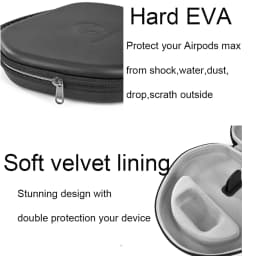 Newest Smart Case for Airpods Max with Auto-sleep Hard EVA Shell Waterproof Shockproof Portable Carry Organize Bag Pouch