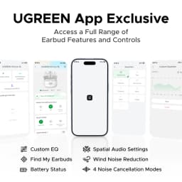 UGREEN EchoBuds Plus In-Ear Bluetooth Wireless Active Noise Cancelling Earphones 55dB Adaptive ANC, LDAC Headphones 50H Playtime