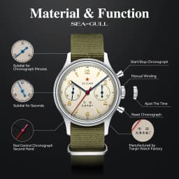 Seagull 1963 International Edition Men's Mechanical Watch Pilot Clock ST1901 Retro Chronograph Wristwatch Air Force Aviation New