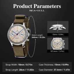 Seagull 1963 International Edition Men's Mechanical Watch Pilot Clock ST1901 Retro Chronograph Wristwatch Air Force Aviation New